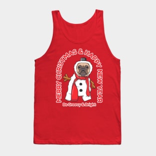 Bulldog dog in snowman costume Tank Top